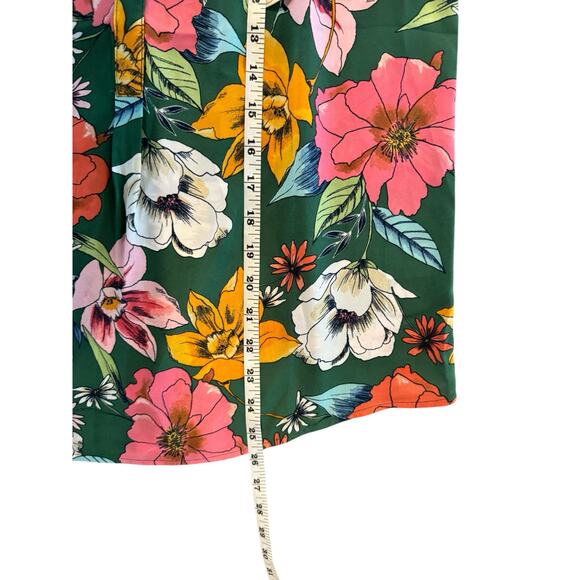 DR2 Green Floral Ruffle Sleeve Blouse Women’s Small V Neck Top Summer - Picture 10 of 10